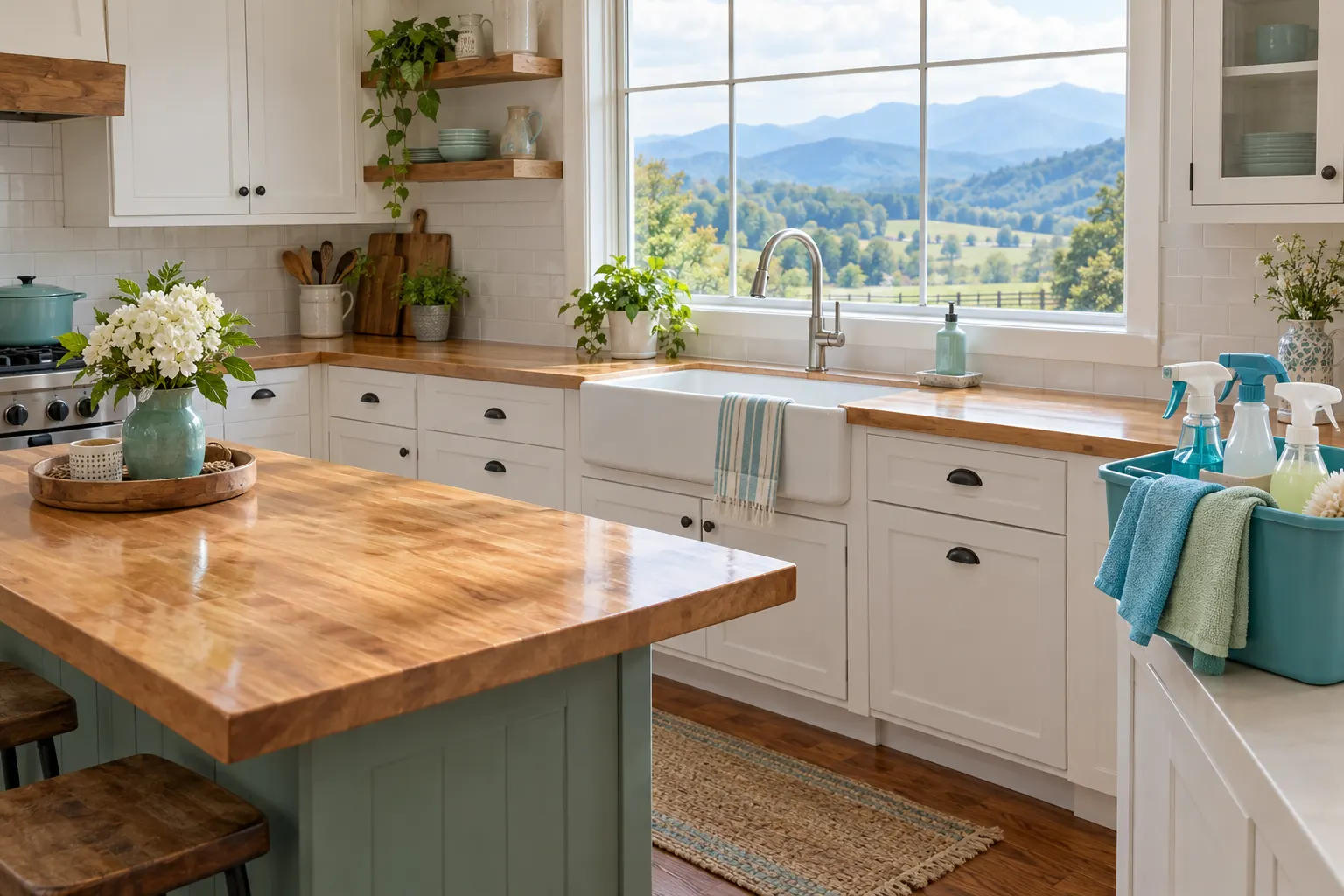 Freshly cleaned kitchen in an East Tennessee home near Alcoa